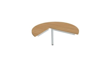 Doplnkový stôl Cross, pravý, 120x75,5x(60x80) cm, dub/kov