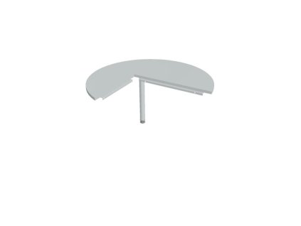 Doplnkový stôl Cross, pravý, 120x75,5x(60x80) cm, sivá/kov