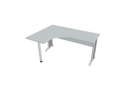Pracovný stôl Cross, ergo, pravý, 160x75,5x120 cm, sivá/kov