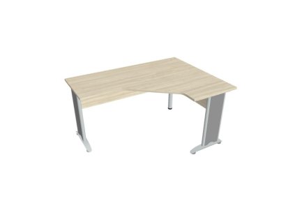 Pracovný stôl Cross, ergo, ľavý, 160x75,5x120 cm, agát/kov