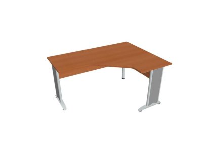 Pracovný stôl Cross, ergo, ľavý, 160x75,5x120 cm, čerešňa/kov
