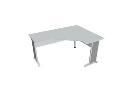 Pracovný stôl Cross, ergo, ľavý, 160x75,5x120 cm, sivá/kov