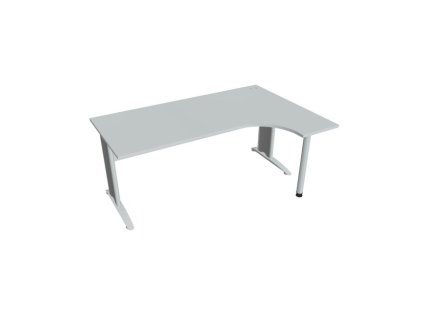 Pracovný stôl Cross, ergo, ľavý, 180x75,5x120 cm, sivá/kov