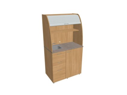 Kuchynka s drezom a bateriou ľavá, 100x189,1x60 cm, dub/dub