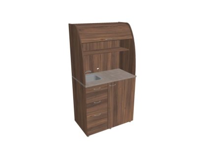 Kuchynka s drezom a bateriou ľavá, 100x189,1x60 cm, orech/orech