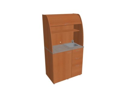 Kuchynka s drezom a bateriou pravá, 100x189,1x60 cm, čerešňa/čerešňa