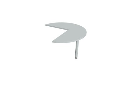 Doplnkový stôl Flex, pravý, 100,0x75,5x(60x60) cm, sivá/kov