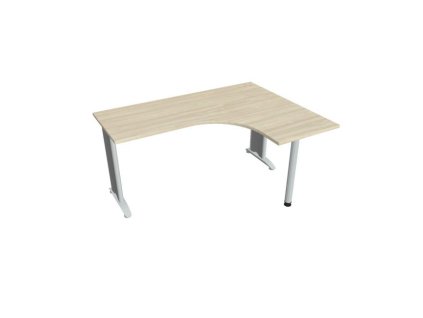 Pracovný stôl Flex, ergo, ľavý, 160x75,5x120 (60x60) cm, agát/kov