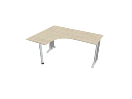 Pracovný stôl Flex, ergo, pravý, 160x75,5x120 (60x60) cm, agát/kov