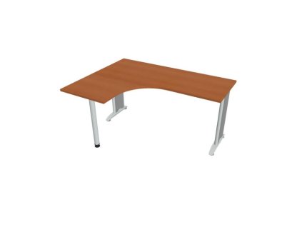 Pracovný stôl Flex, ergo, pravý, 160x75,5x120 (60x60) cm, čerešňa/kov