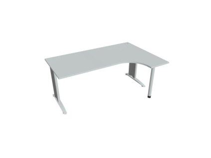 Pracovný stôl Flex, ergo, ľavý, 180x75,5x120 (80x40) cm, sivá/kov