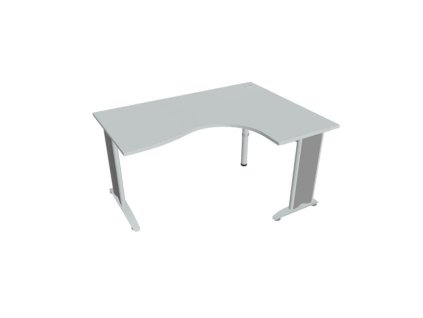 Pracovný stôl Flex, ergo, ľavý, 160x75,5x120 (80x60) cm, sivá/kov