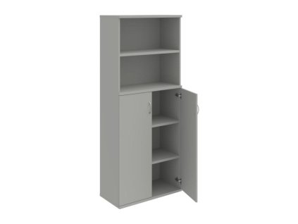 Policová skriňa Strong, 80x192x40 cm, sivá/sivá