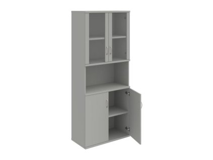 Policová skriňa Strong, 80x192x40 cm, sivá/sivá