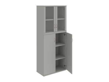 Policová skriňa Strong, 80x192x40 cm, sivá/sivá