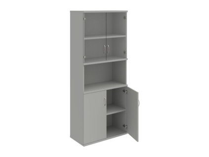 Policová skriňa Strong, 80x192x40 cm, sivá/sivá