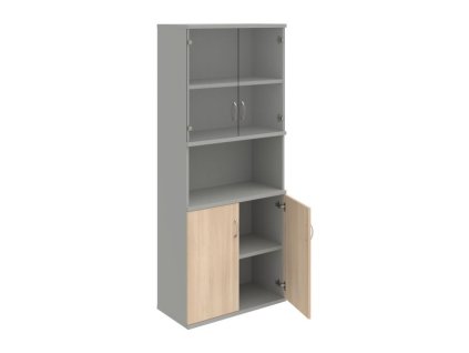 Policová skriňa Strong, 80x192x40 cm, agát/sivá