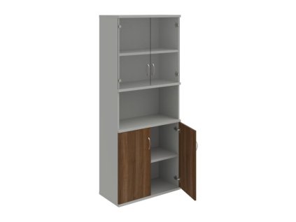 Policová skriňa Strong, 80x192x40 cm, orech/sivá