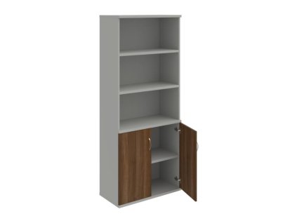 Policová skriňa Strong, 80x192x40 cm, orech/sivá