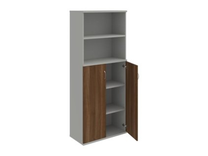 Policová skriňa Strong, 80x192x40 cm, orech/sivá