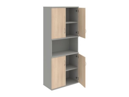 Policová skriňa Strong, 80x192x40 cm, agát/sivá