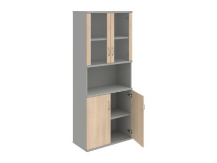 Policová skriňa Strong, 80x192x40 cm, agát/sivá