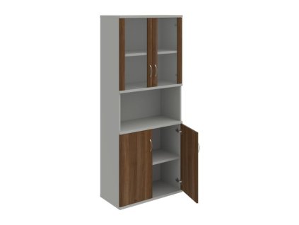 Policová skriňa Strong, 80x192x40 cm, orech/sivá