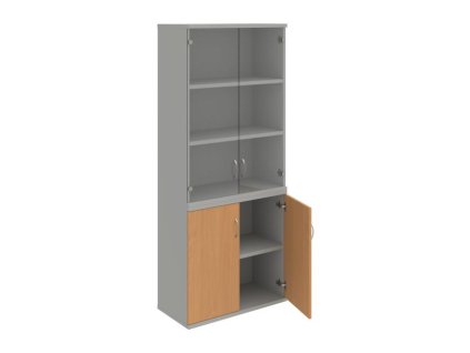 Policová skriňa Strong, 80x192x40 cm, buk/sivá