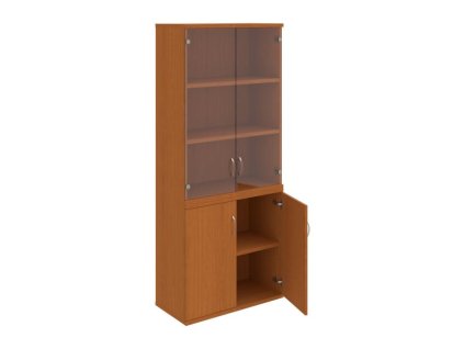 Policová skriňa Strong, 80x192x40 cm, čerešňa/sivá