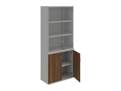 Policová skriňa Strong, 80x192x40 cm, orech/sivá