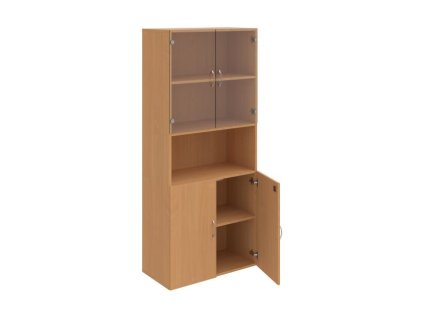 Policová skriňa Drive, zámok, 80x185x42 cm, buk/buk