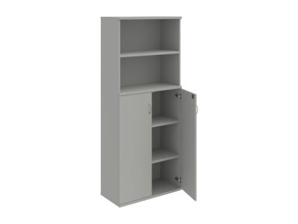 Policová skriňa Strong, zámok, 80x192x40 cm, sivá/sivá