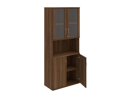 Policová skriňa Strong, zámok, 80x192x40 cm, orech/orech