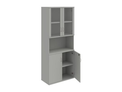 Policová skriňa Strong, zámok, 80x192x40 cm, sivá/sivá