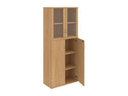 Policová skriňa Strong, zámok, 80x192x40 cm, dub/dub