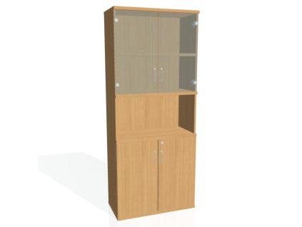Policová skriňa Strong, zámok, 80x192x40 cm, buk/buk