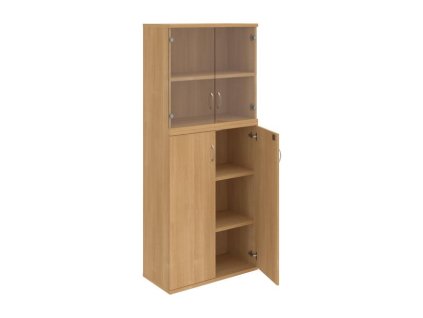 Policová skriňa Strong, zámok, 80x192x40 cm, dub/dub