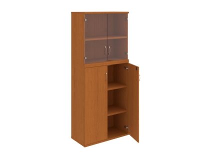 Policová skriňa Strong, zámok, 80x192x40 cm, čerešňa/čerešňa