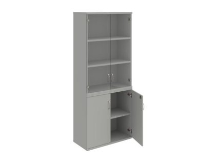 Policová skriňa Strong, zámok, 80x192x40 cm, sivá/sivá