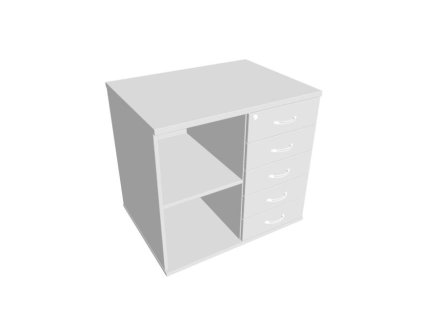 Prídavná skriňa k stolu Hobis, zámok, P, biela