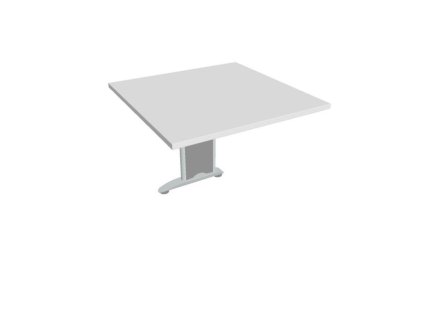 Doplnkový stôl Flex, 80x75,5x80 cm, biely/kov
