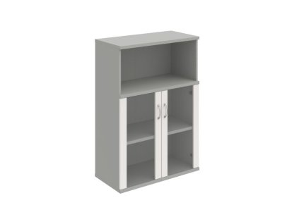 Policová skriňa Strong, 80x115,2x40 cm, biela/sivá