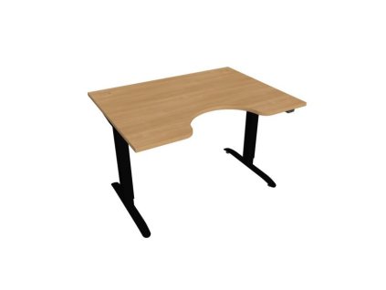 Pracovný stôl Motion Ergo, ZO, 2S, 120x70,5-120,5x90 cm, dub/čierna