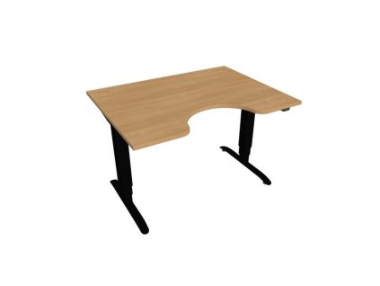 Pracovný stôl Motion Ergo, ZO, 3S, 120x61-128x90 cm, dub/čierna