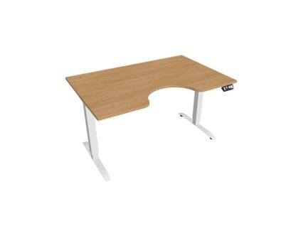 Pracovný stôl Motion Ergo, PO, 2S, 140x70,5-120,5x90 cm, dub/biela