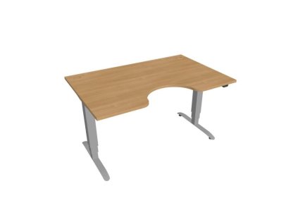 Pracovný stôl Motion Ergo, ZO, 3S, 140x61-128,x90 cm, dub/sivá