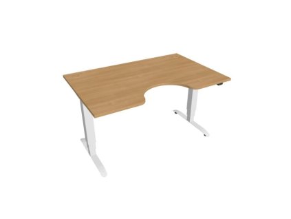 Pracovný stôl Motion Ergo, ZO, 3S, 140x61-128,x90 cm, dub/biela