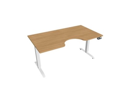 Pracovný stôl Motion Ergo, PO, 2S, 160x70,5-120,5x90 cm, dub/biela