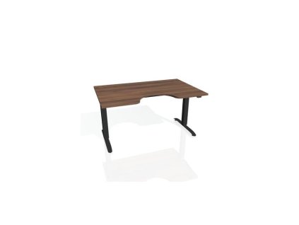 Pracovný stôl Motion Ergo, ZO, 2S, 180x70,5-120,5x90 cm, orech/čierna