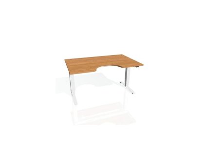 Pracovný stôl Motion Ergo, ZO, 3S, 180x61-128x90 cm, jelša/biela